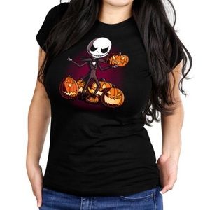 DISNEY Nightmare Before Christmas Short Sleeve Black Graphic Kids T-shirt Size L